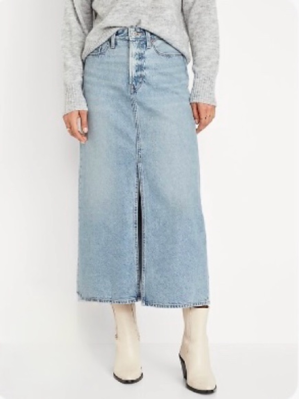 NWT Old Navy High-Waisted Jean Midi Skirt Size 22